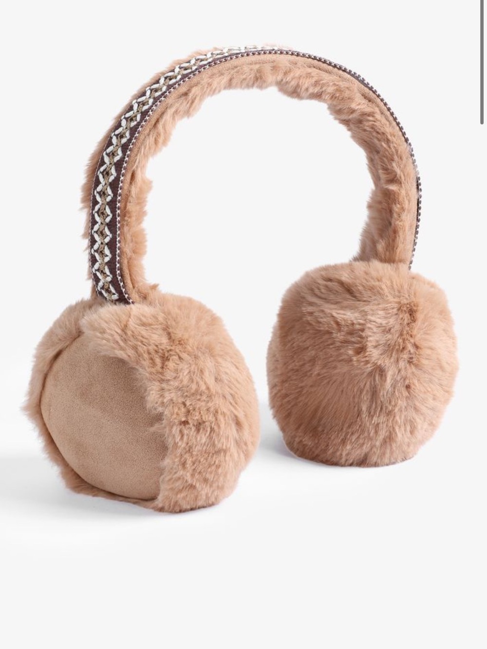 Maurices Faux Fur Knit Winter Earmuffs Tan Brown One Size NWT Cozy Cold Weather